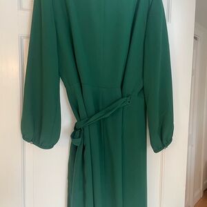 J. crew Emerald green wrap dress size 12